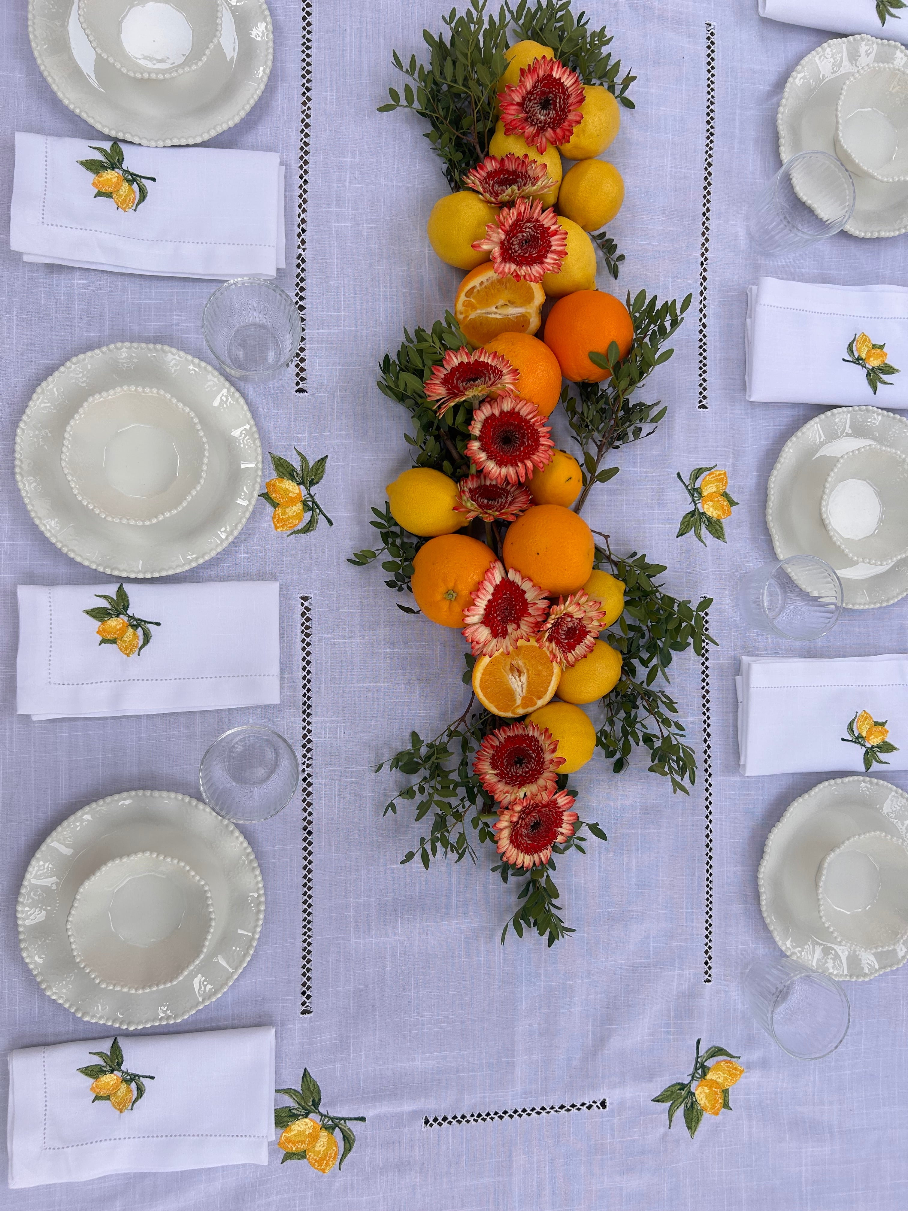 LEMON TABLECLOTH + SERVIETTE SET – Brette Sandler